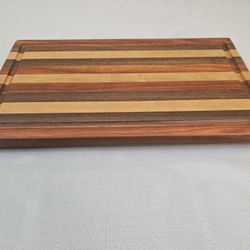 Handmade Edge Grain Cutting Board – Hardwood Butcher Block w/ Juice Groove | 9x15 Wood Cutting Board | Food Safe | Serving Board