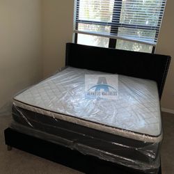 King mattress pillow top and box spring set (2pc - brand new) 