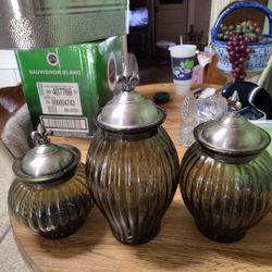 Green Glass Cannisters