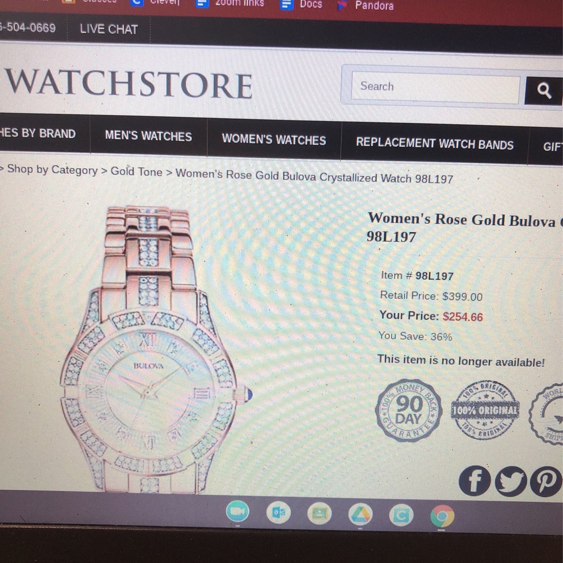Bulova Woman’s Watch $200