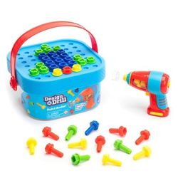 Clean Educational Insights Design & Drill Bolt-It Bucket, 56 Pieces, STEM Toy, Gifts for Boys & Girls, Ages 3+