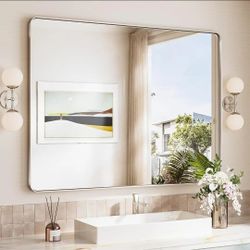 48 x 36 Brushed Silver Mirror