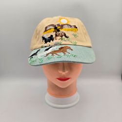 NWOT Vintage Embroidered Horses AdjustableHat