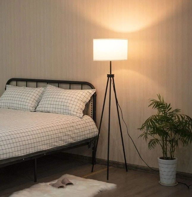 Metal Tripod Floor Lamp, Set of 2