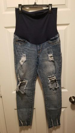 Cute Distressed Maternity Jeans