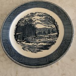 Currier and Ives Collectible 12” Round Plate 