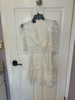 White Floral Dress - Size XS
