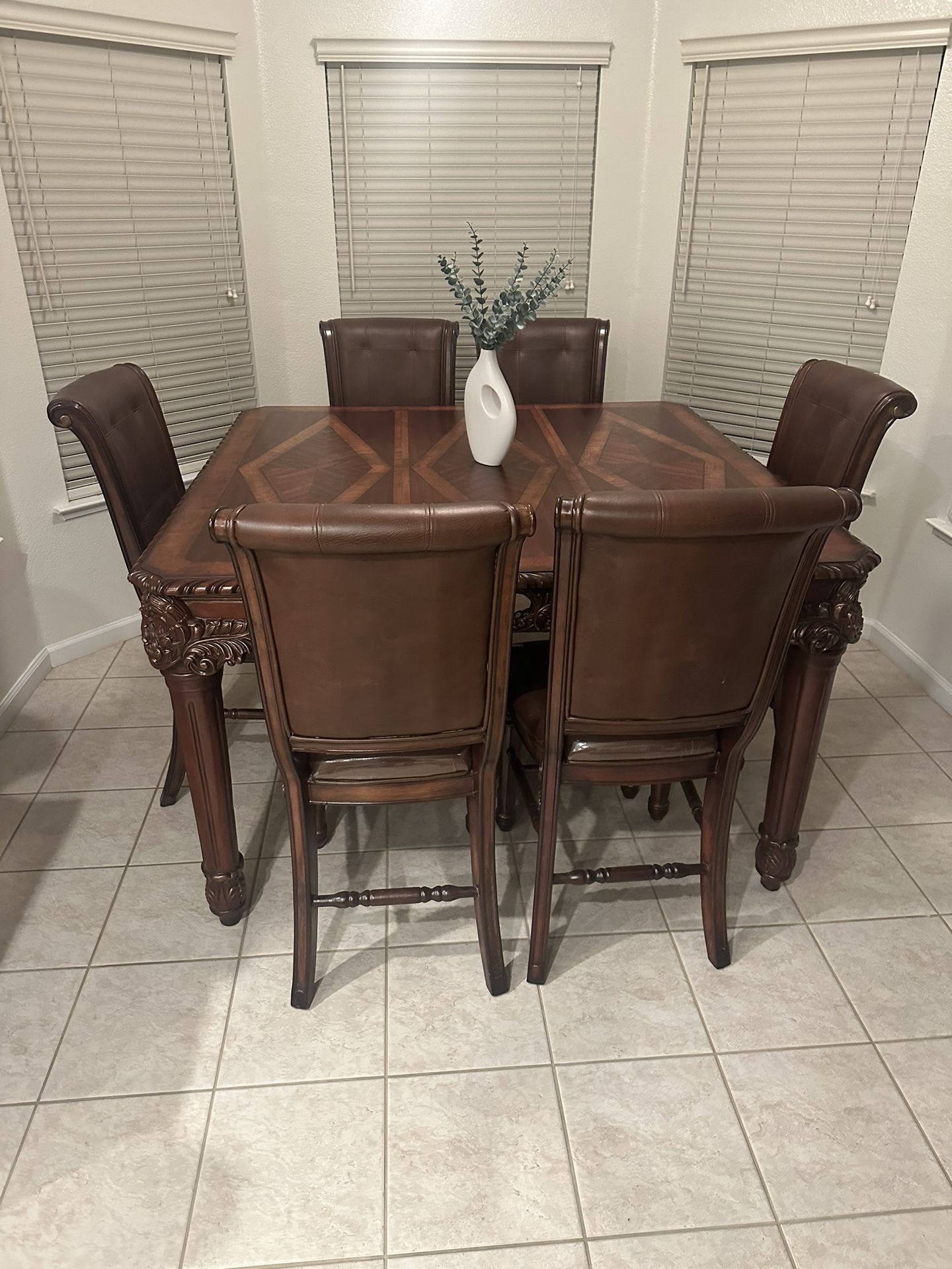 Square Dining Table Set (Seats 6)