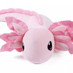 New Weighted Plush Axolotl Pink Animal Pillows 4.2 Lbs  32 Inches Calming