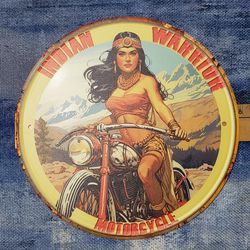 Indian Motorcycle 8" Tin $10.00. W. Phx 83 Ave