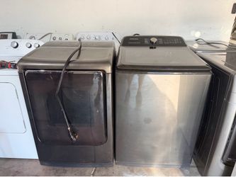 Samsung Washer And Dryer Set Super Capacity gray