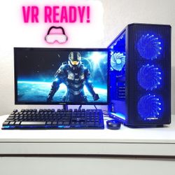 i7 10700 "Blue Halo" FAST Gaming PC - RTX 2070, 32GB RAM, SSD, 2.5TB HDD, w KbM!