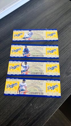 Uncut dodgers tickets from 2003