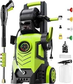FOTING 5000 PSI Electric Pressure Washer, Touch Screen Power Washer 3.3 GPM, 4 Quick Connect Nozzle&Foam Cannon&Inlet Hose&Filter, High Pressure Washe