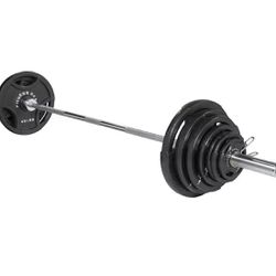 Olympic Barbell Set 300lb With Weight Plates 