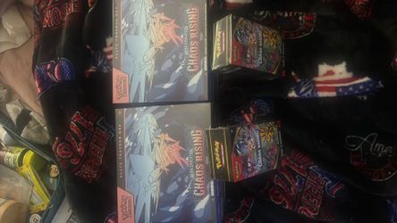 2 chaos rising ETBs and 2 chaos rising booster bundles