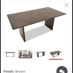 Mango Brown Solid Wood Dining Table