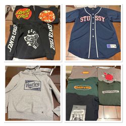 Men’s clothing lot. Santa Cruz. Hurley. Empyre. Stussy