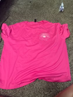 Pink Graphic T-Shirt with Sunset Design