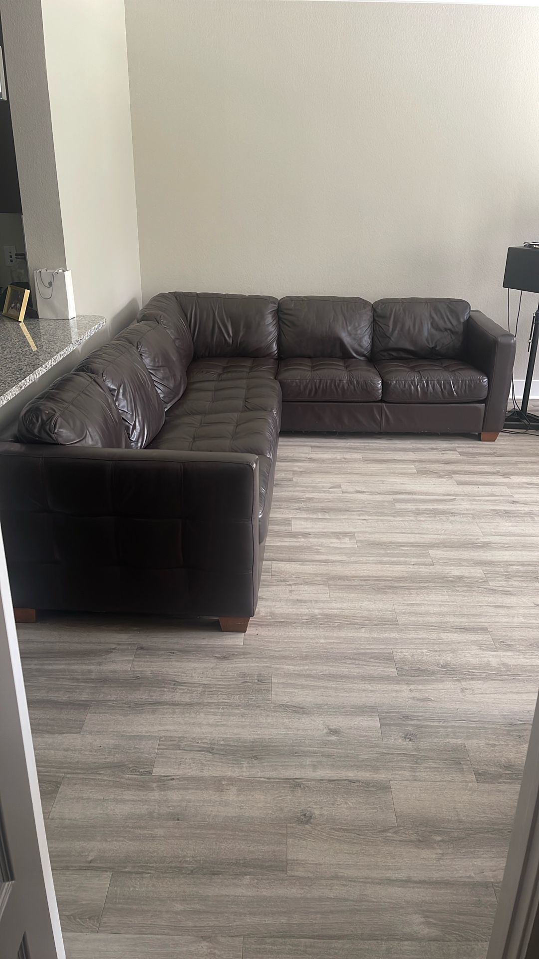 Brown Leather Sectional