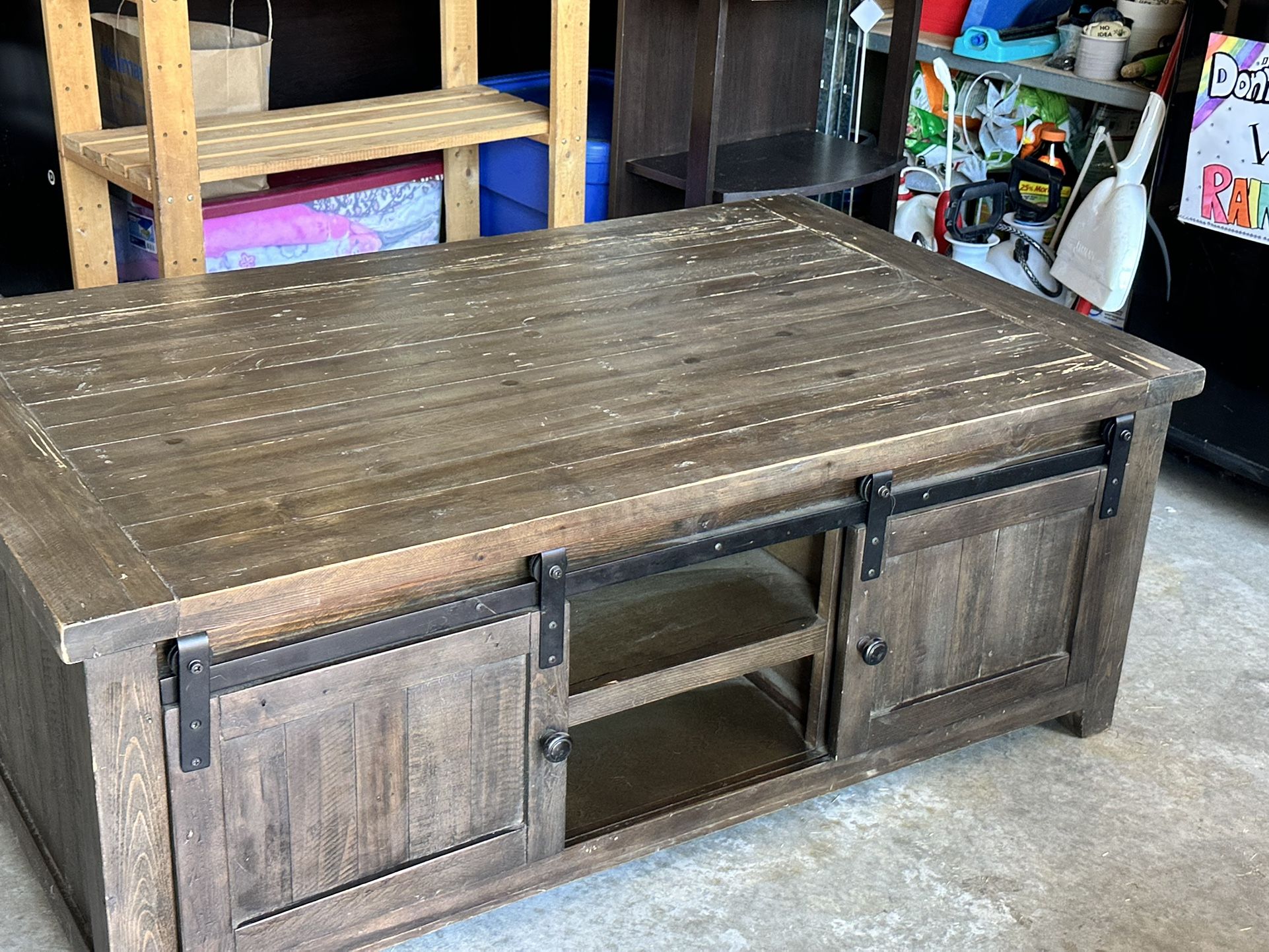 Farm-style Coffee Table / Entertainment Center 