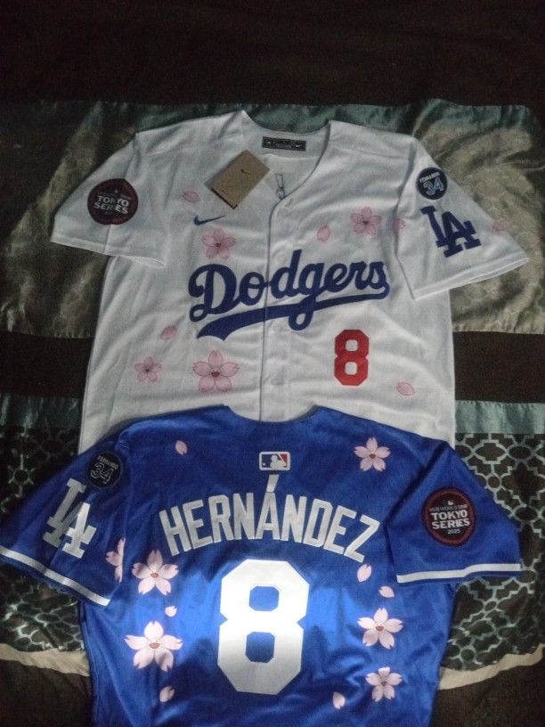 Kike Hernandez Dodgers Tokyo Series Takashi Murakami 🌸 Cherry Blossom 🌸 Flowers Jerseys