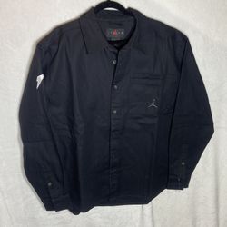 Jordan Essentials Men's Button-Down Shirt Loose Fit Black FV7446-010 Sz:XL NWT 
