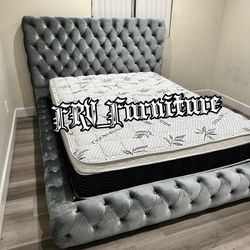 New Queen Bed Frame With Mattress 