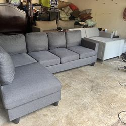 Grey sectional couch sofa 