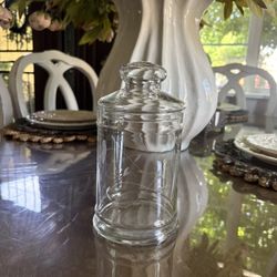 Princess House Heritage Apothecary Jar with Lid Etched Glass 