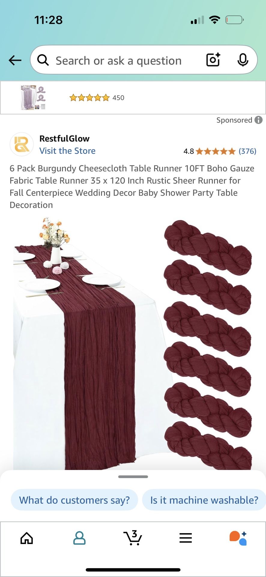 Burgundy Table Runners