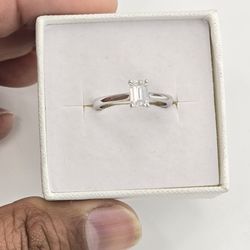 14kt Real Gold Lab Grown Emerald Cut Diamond Ring For Women