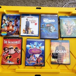 Lot Of 7 Dvds (6 Disney + 1 Brand New LOGAN Dvd)