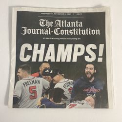 BRAVES AJC NOVEMBER 3RD 2021 CHAMPIONSHIP NEWSPAPER