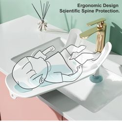 Infant Sink Bather,SemiCircular Basin Rinse Clean Baby Bathing Suit Foldable Butt Wash Ergonomic Portable Home for Newborn 