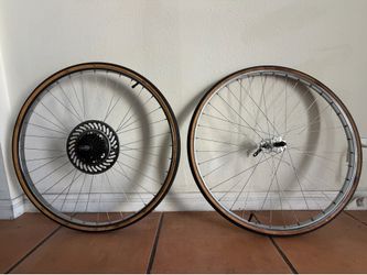 Vintage 27 x 1 1/4 steel bicycle wheel set