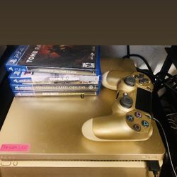 Gold PS4 Slim 1TB W/ 4 Games