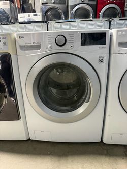LG white front load washer