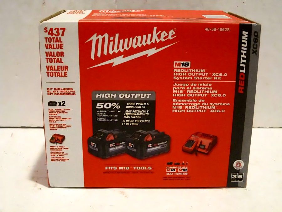 Milwaukee M18 High Output 6.0ah Battery Kit