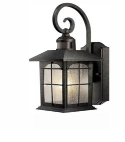 HOME DECOR Brimfield Collection Aged Iron Motion Sensing Outdoor Wall Lantern.