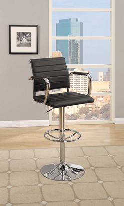 2 black adjustable bar stools