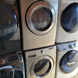 LG TROMM Front Load Washer And Stackable Gas Dryer Set