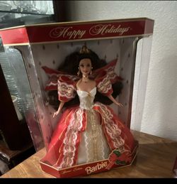 Barbie Happy Holidays Special Edition Christmas Doll 11in Black Wavy Hair
