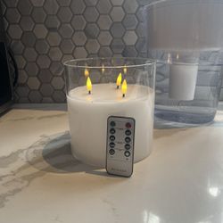 6” Glass Flameless Candle