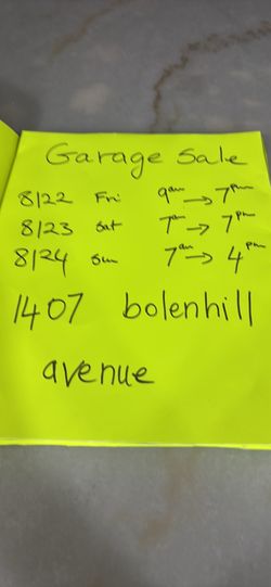 Garage/ Yard Sale 