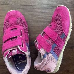 Leather Girls Sneakers, Size 2