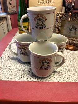 Sunrise Diner set of 4 Mugs / Cups Restaurant Style