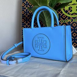 New✨authentic tory burch Ella bio mini tote (blue azure) crossbody 145613