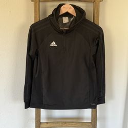 Adidas All black zip up hooded active jacket Size Medium 11-12 Like new condition  Unisex