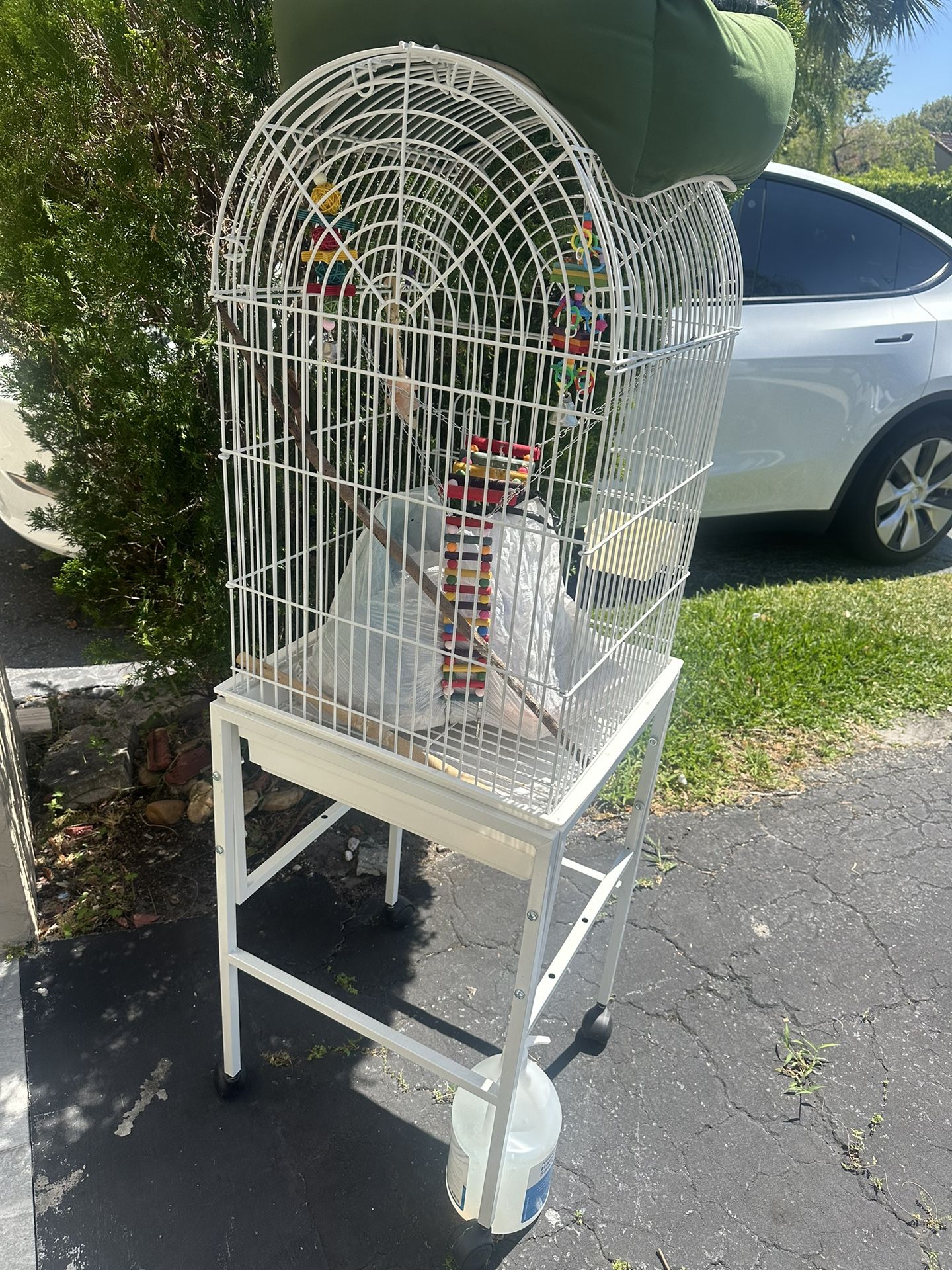 portable bird cage with accessories
